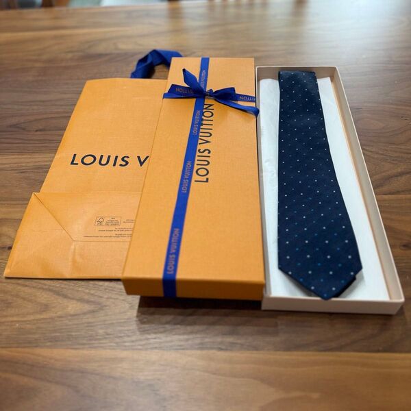 【新品】 LOUIS VUITTON(ルイヴィトン) ネクタイ ネイビー 7.8cm