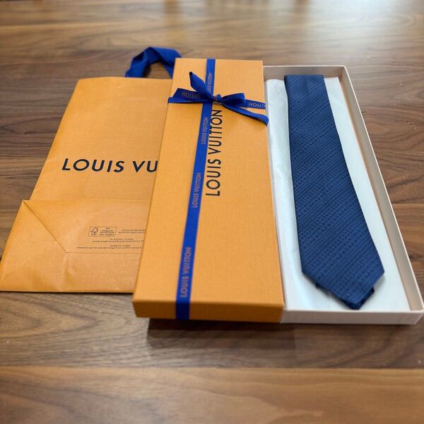 【新品】 LOUIS VUITTON(ルイヴィトン) ネクタイ ネイビー ブルー 8cm