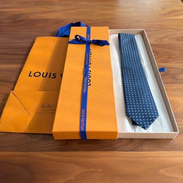 【新品】 LOUIS VUITTON(ルイヴィトン) ネクタイ ネイビー ブルー 7.2cm