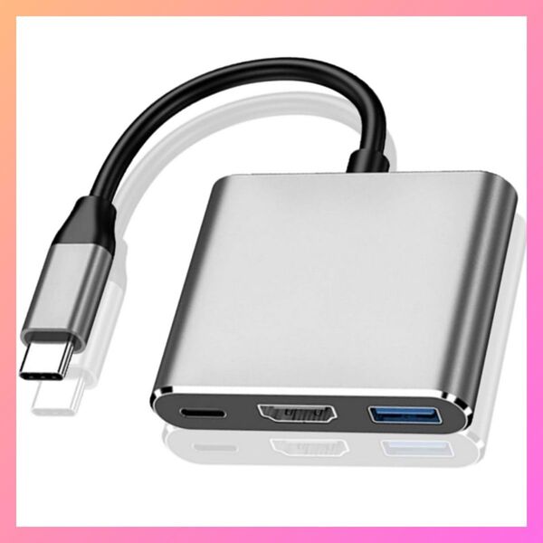 3in1 USB Type C HDMI アダプタ 100W PD急速充電 1080P 4K/30Hz USB 3.0高速伝送