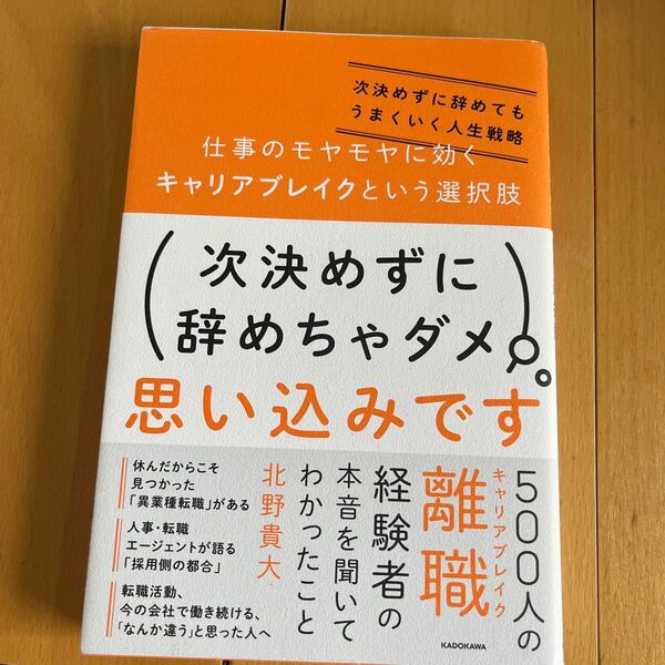 仕事のモヤモヤに効くキャリアブレイクという選択肢 次決めずに辞めてもうまくいく人生戦略 北野貴大/著