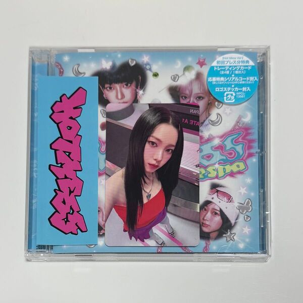 aespa HOT MESS Japan 1st Single CD 通常盤 カリナトレカ、ロゴステッカー付き