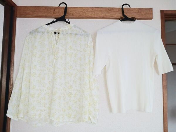 【お値下げ品】ロペピクニックブラウス GU 5分袖ニット