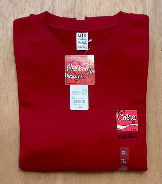【新品・未使用】ユニクロ キース・ヘリング コカ・コーラ スウェットシャツ レッド XL