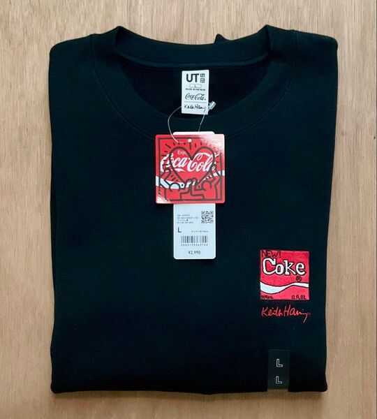 【新品・未使用】ユニクロ キース・ヘリング コカ・コーラ スウェットシャツ ブラック L