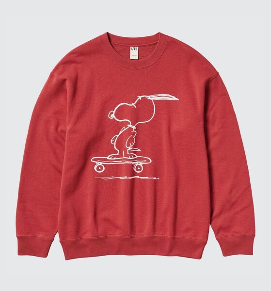 ユニクロ ピーナッツ ヴィンテージ ブックス スウェットシャツ レッド XL