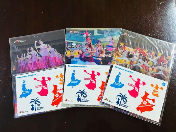 ハワイアンズ フラガール クリアファイル&ステッカー3点セット