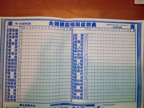 【書込み用】大相撲 夏場所星取表 令和7年