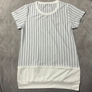 【美品】バボラ テニスウェア(レディース) ショートスリーブシャツ/カラープレイライン/レディース(BTWPJA06)白 Oサイズ