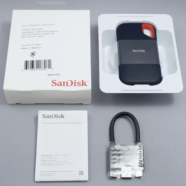 SanDisk Extreme V2 4TB USB3.2(Gen2) ポータブルSSD 防滴 耐振 耐衝撃