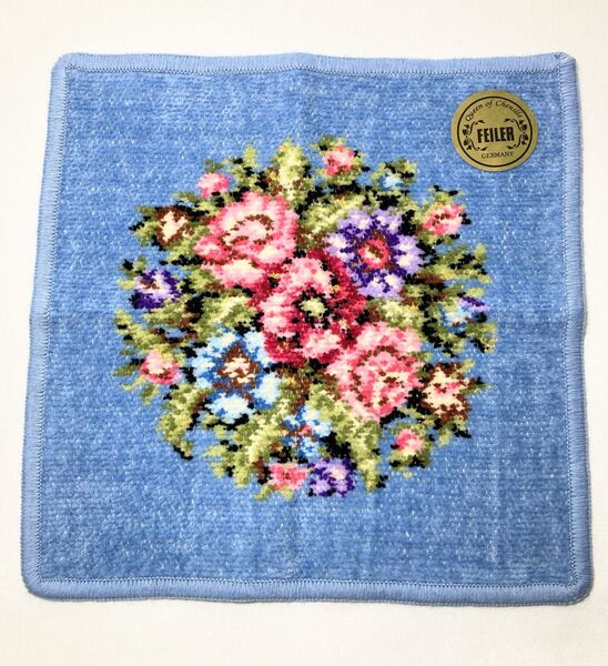 【未使用品】FEILER タオルハンカチ 花柄 シュニール織 フェイラー ミニ ハンドタオル