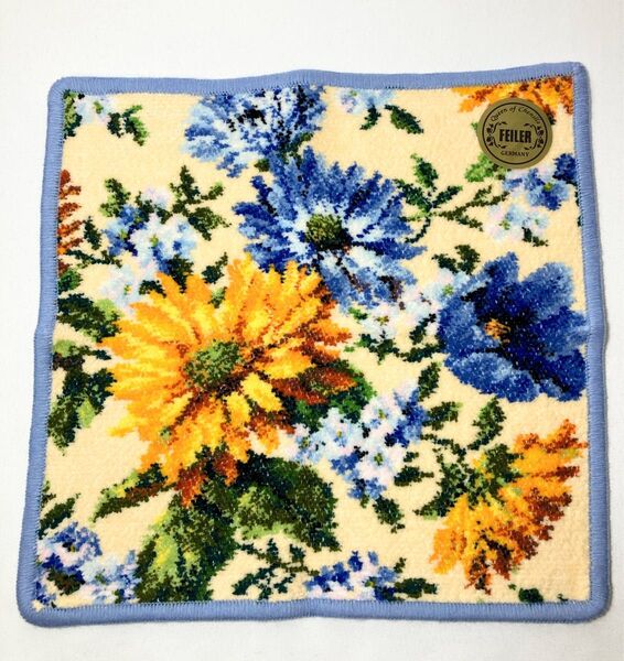 【未使用品】FEILER タオルハンカチ リタ シェニール織 花柄 フェイラー