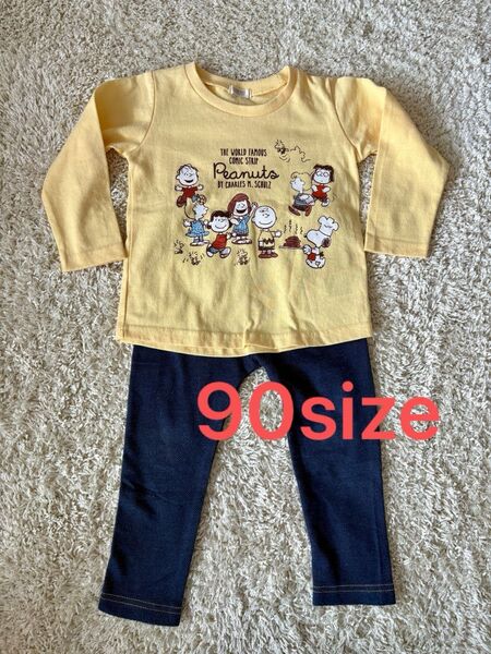 キッズ ロンT レギンス 2枚セット 子供服 ズボン スヌーピー 西松屋 90サイズ