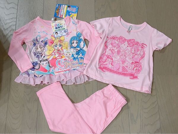 【新品】キミとアイドルプリキュア 光るパジャマ 半袖 長袖 3点セット 110cm