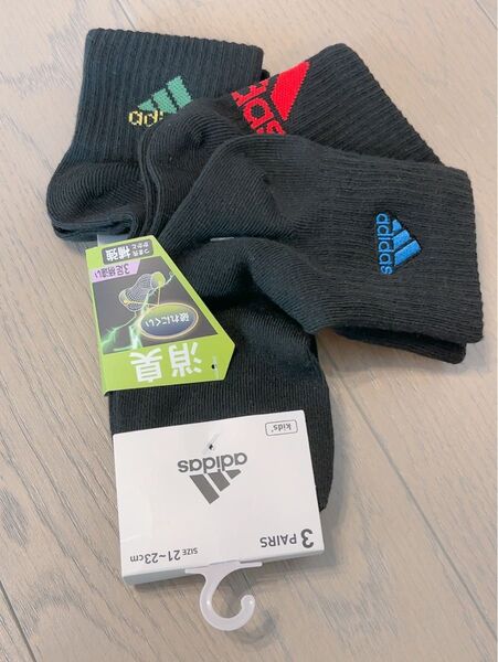 新品 adidas 靴下 ソックス レディース キッズ スポーツソックス 3足組 21cm〜23cm