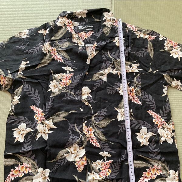 アロハシャツ 花柄 ブラック