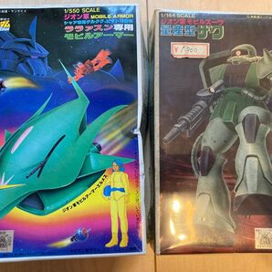 ガンダム プラモデル 旧キット ララァスン専用モビルアーマー 量産型ザク 2個セット