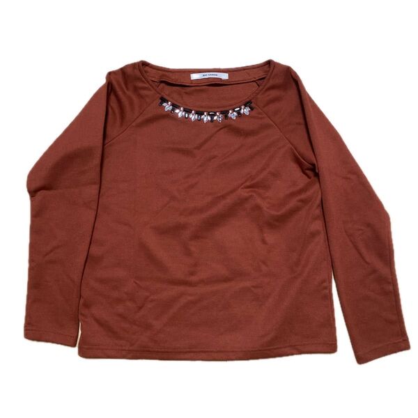 Ray Cassin レイカズン 長袖 カットソー レッド ビジュー