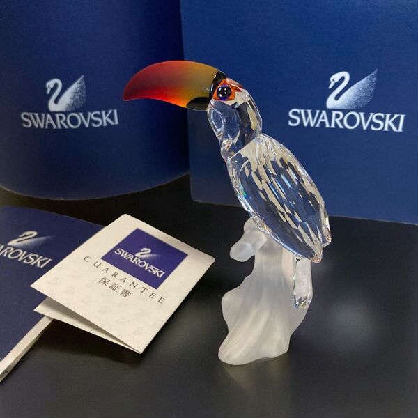 美品① SWAROVSKI スワロフスキー 『 オオハシ 』 置物 フィギュリン 234311 クリスタル