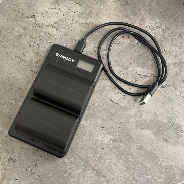 SANOOV LP-E6/LP-E6N互換バッテリー 2*2200mAh大容量バッテリー USB-C同時充電 LCD充電器セッ