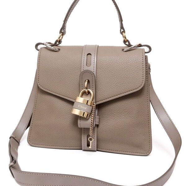 【極美品】Chloe クロエ アビー ミディアム ショルダーバッグ グレージュ