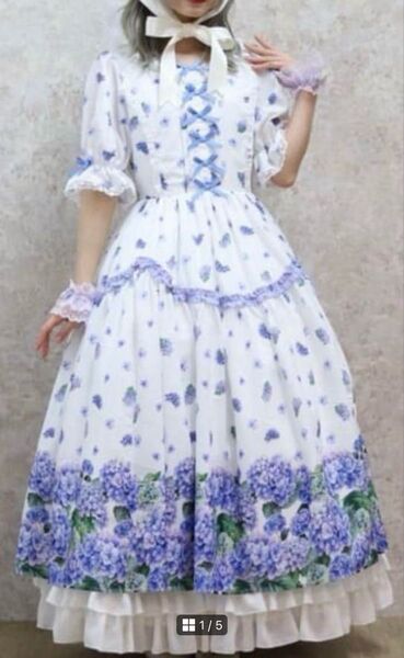 axes femme Chalmiereハイドレンジアワンピース(シロ) アクシーズ 紫陽花 シャルミエール