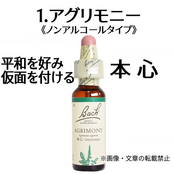 1.アグリモニー(10ml)グリセリンベース ノンアルコールフラワーエッセンス Nelson Bach ネルソンバッチ社