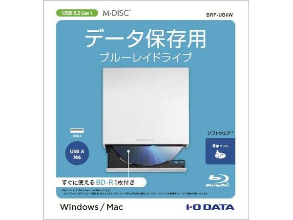 I-ODATA外付けブルーレイドライブ BRP-UB6W