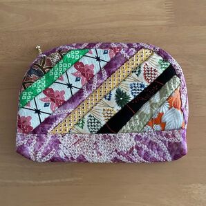 クーポン利用200円OFF★着物リメイク ハンドメイド パッチワーク ポーチ