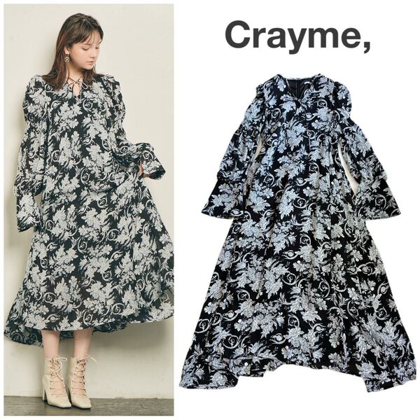 【美品】Crayme, Crest Muse Dress ワンピース 菅野結以 華奢リボン