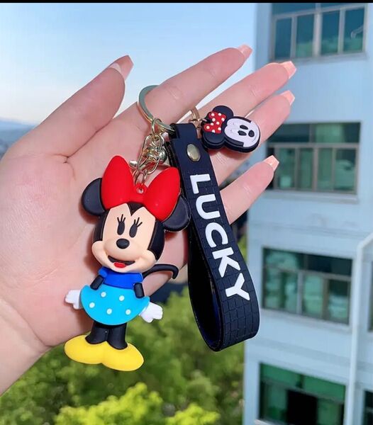 ミニーマウス キーホルダー LUCKY
