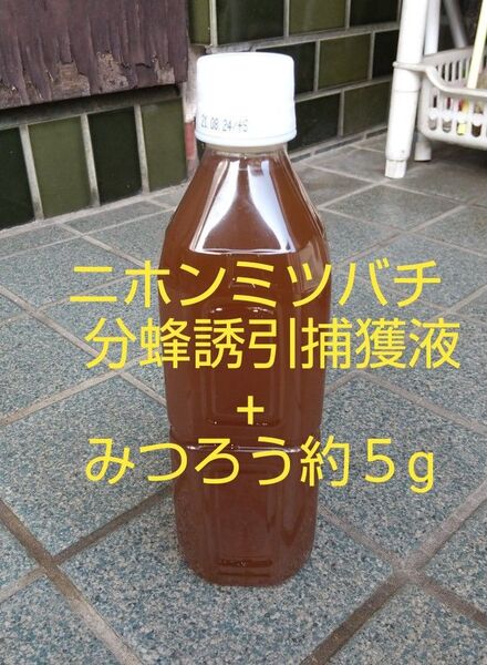 日本ミツバチ分蜂誘引捕獲液 500ml みつろう約5g付き