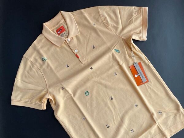 新品未使用【Men’s-S/ORG】★★NIKE GOLF ナイキ ポロシャツ ゴルフクラブモチーフ・DRI-FIT 吸汗速乾★★