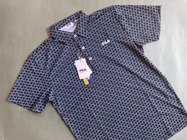 新品未使用【Size-L/NVY】★★FILA GOLF フィラゴルフ ゴルフシャツ★★吸汗速乾 UV カット