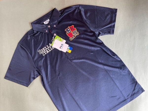 新品未使用【Size-L/NVY】★★FILA GOLF フィラゴルフ ゴルフ ボタンダウンシャツ★★吸汗速乾 UV カット
