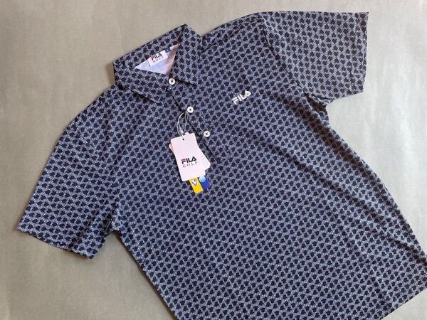 新品未使用【Size-M/NVY】★★FILA GOLF フィラゴルフ ゴルフシャツ★★吸汗速乾 UV カット