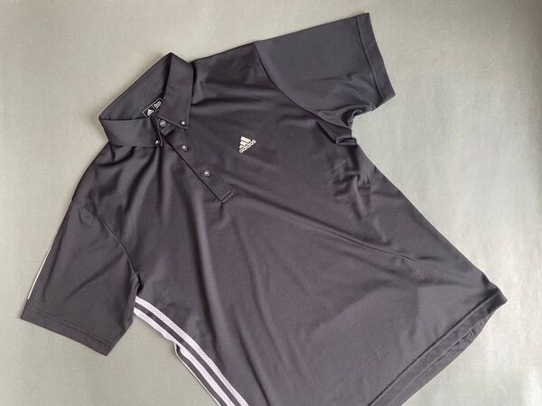 USED美品【Size-M/BLK】★★adidas アディダス ゴルフ ボタンダウンシャツ ★★テーラーメイドゴルフ国内正規品