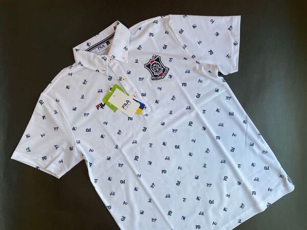 新品未使用【Size-L/WHT】★★FILA GOLF フィラゴルフ ボタンダウンシャツ★★吸汗速乾 UV カット