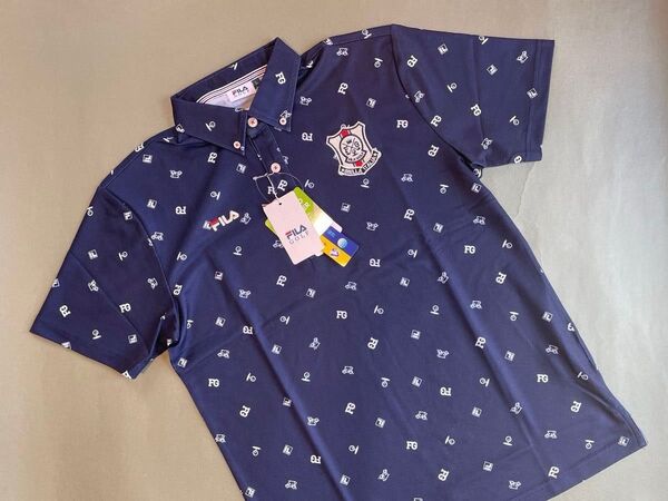 新品未使用【Size-L/NVY】★★FILA GOLF フィラゴルフ ボタンダウンシャツ★★吸汗速乾 UV カット