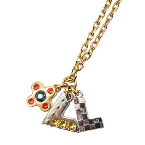 【中古】Louis Vuitton ルイヴィトン パンダンティフ ラブレターズネックレス M67068 LV ゴールド×シルバー