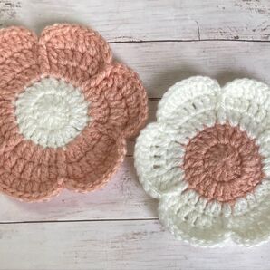 2枚セット♪お花コースター ハンドメイドかぎ針編み