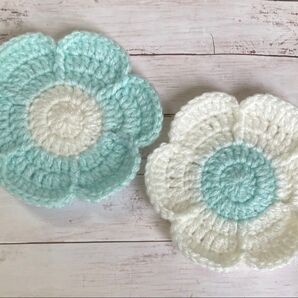 2枚セット♪お花コースター ハンドメイドかぎ針編み