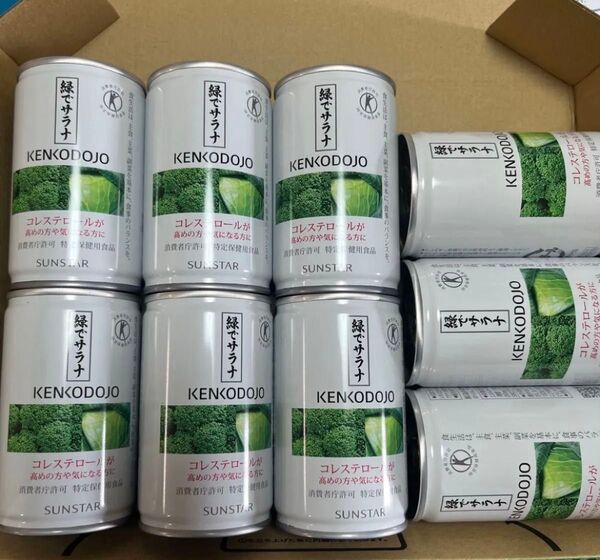 健康道場 緑でサラナ 9缶 つぶつぶ ブロッコリージュース