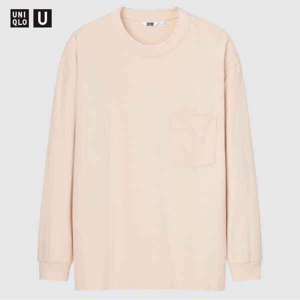 UNIQLO ユニクロ クルーネックT 長袖 ナチュラル Mサイズ