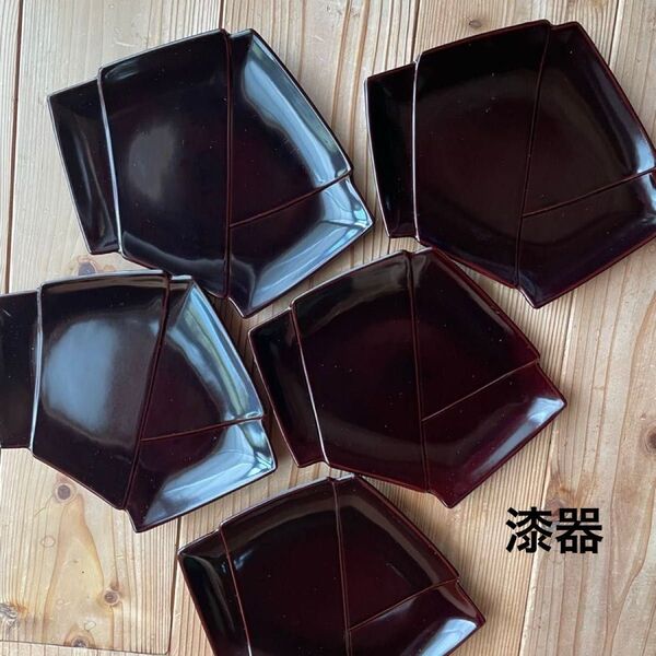 銘々皿 菓子皿 5枚セット 変形