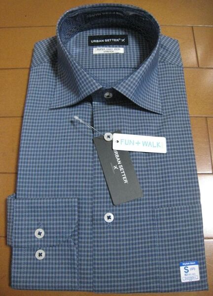 【新品】URBAN SETTER(洋服の青山)ワイドカラーシャツ Sサイズ