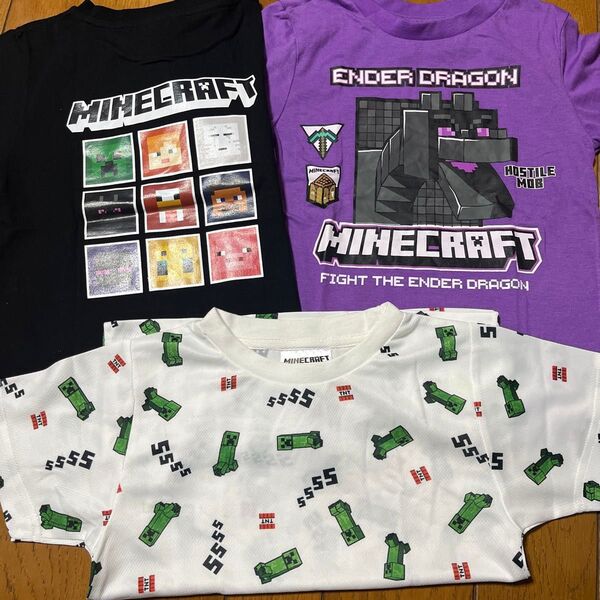 マイクラ Minecraft 半袖Tシャツ 3点セット 未使用 120cm