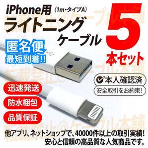 iPhone USB充電器データ転送ライトニングケーブルtypeAタイプA アップルApple純正品質互換Lightning