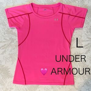 アンダーアーマー トレーニング tシャツ ピンク Lサイズ マラソン