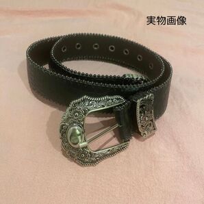 メンズ ベルト クロコダイル ウエスタン シルバー レトロ 古着 80年代 レディース Y2K アメカジ ストリート 男女兼用